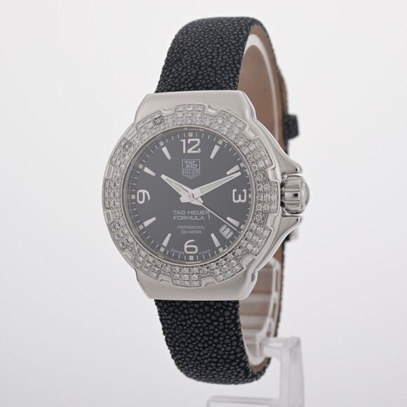 Tag Heuer Formula 1 WAC1214 Diamond Bezel 37mm Black Dial Ladies Watch - Picture 3 of 9